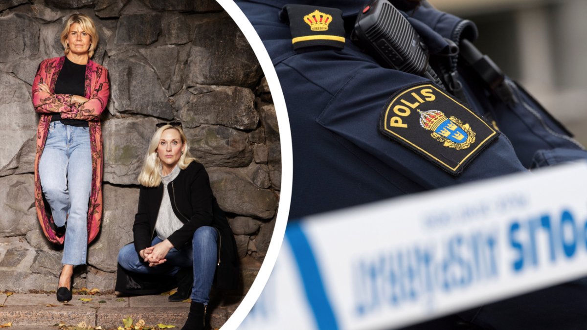 Kerstin Dejemyr och Lisa Bjurwald och genrebild på polis.